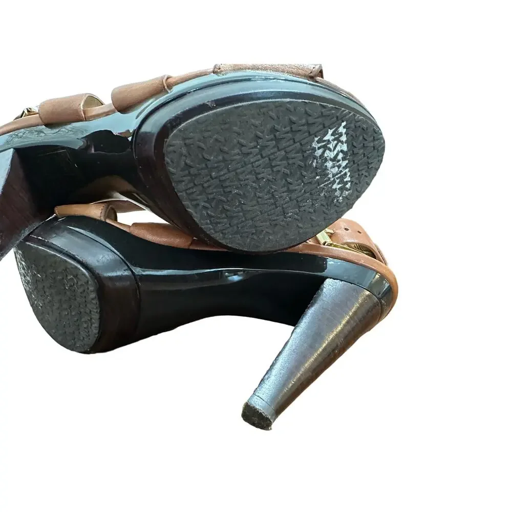 Michael by Michael Kors Leather Slingback Sandals Size 7.5 Multistrap Buckle